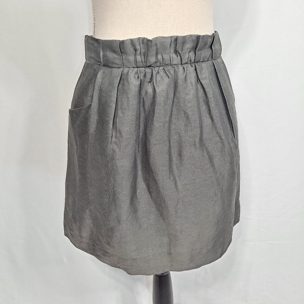 J. Crew Grey Charter Silk Skirt